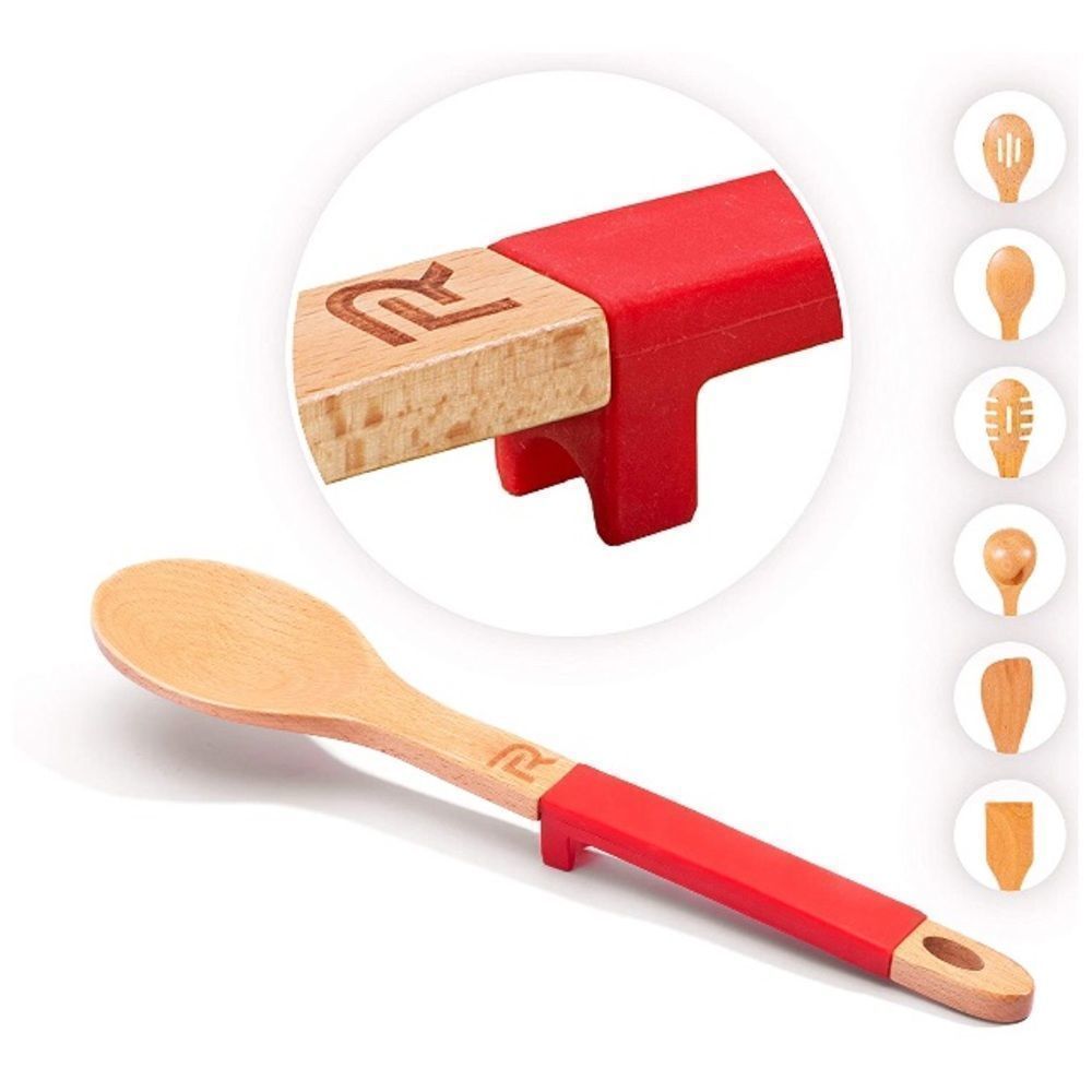 Wood Spoon with Premium Quality Silicone Handle